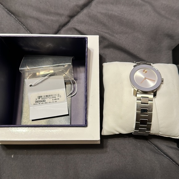 Movado brand new watch. Known for their modern aesthetic.